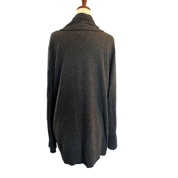 Fenn Wright Manson 100% ITALIAN Merino Wool Open Cardigan Sweater Charcoal L - Picture 3 of 7